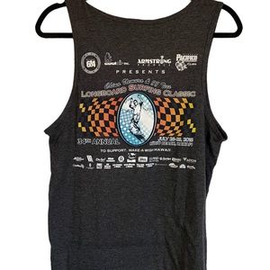 Longboard surfing classic dark grey tank top
